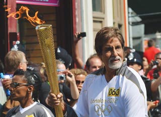 Big B carries the Olympic torch