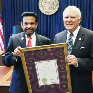 Georgia honors Dr. Indrakrishnan with state commendation