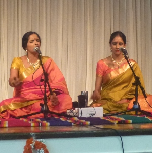 Carnatic vocal artist sisters Ranjani and Gayatri perform at the Hindu Temple of Atlanta