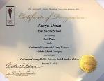 Aarya Desai, Gwinnett essay winner