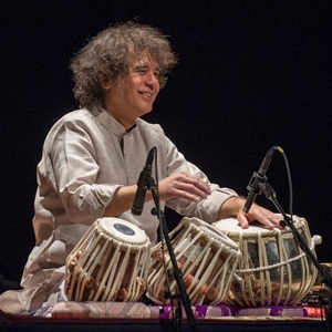 Ustad Zakir Hussain makes drums speak at the “Masters of Percussion” Rialto concert
