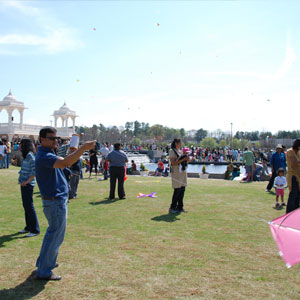 Glimpses of the Kites festival at BAPS temple