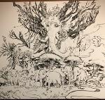 Live Painting by artist Abhishek SIngh during the “Transcendent Deities of India exhibition” with Raja Ravi Varma & Manjari Sharma