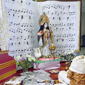BAGA kids and adults celebrate Saraswati Puja