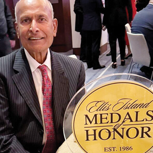 Dr. Neelagaru honored with Ellis Island Medal of Honor